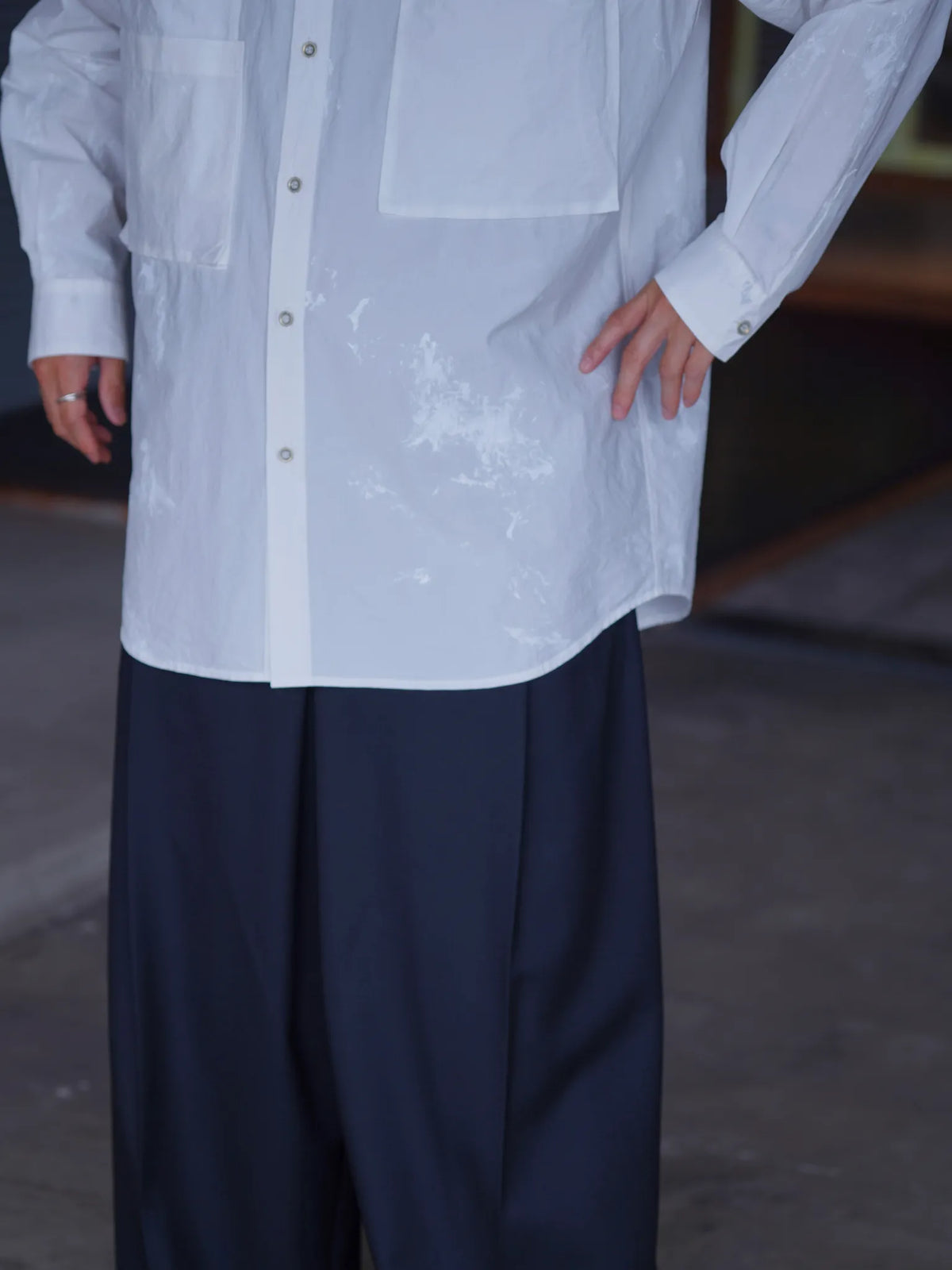 Nomàt | Painted Pocket Shirt Paint White