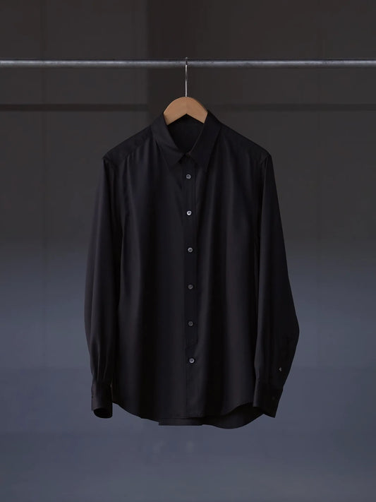 IRENISA | REGULAR COLLAR SHIRT SMOKE BLACK