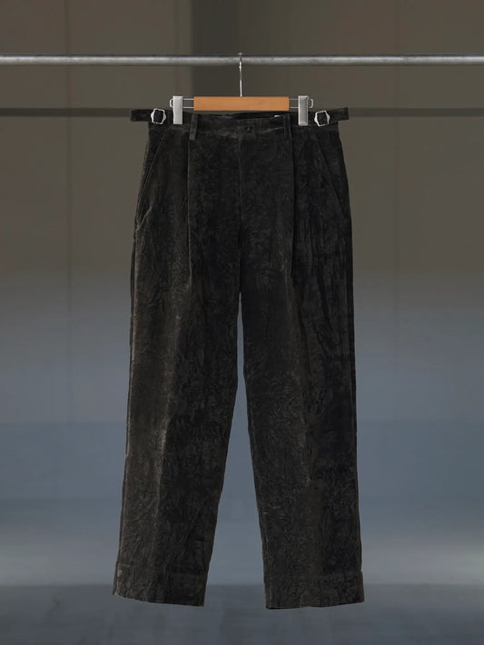 IRENISA | ONE TUCK STRAIGHT TROUSERS DARK BROWN