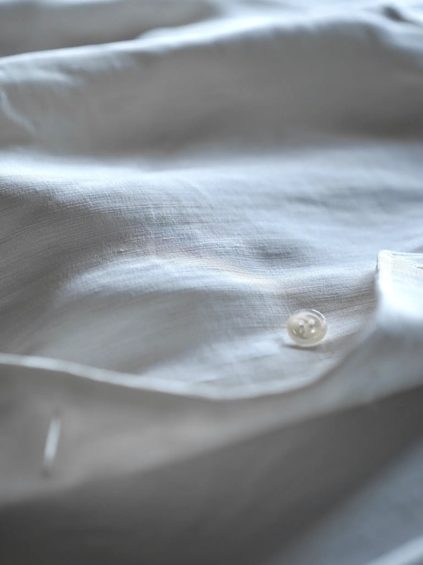 Yamauchi | Vintage Silk Linen Double Open Collar Short Sleeve Shirt off white