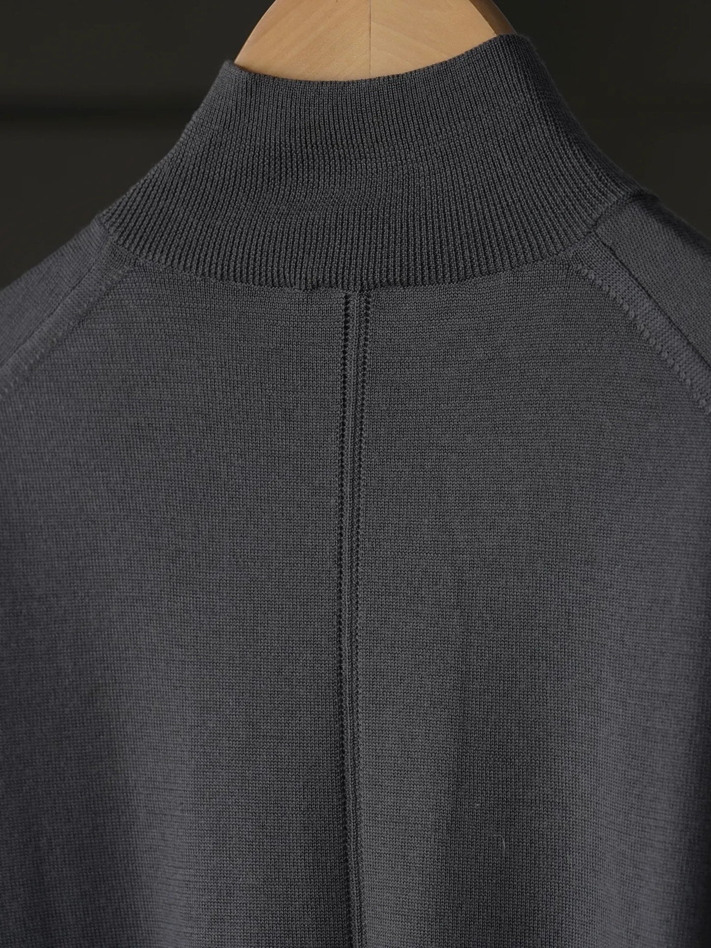 IRENISA | WOOL HIGH-NECK KINIT PULLOVER STONE GRAY