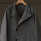 IRENISA | EPAULET STAND COLLAR HALF COAT MOCHA GRAY