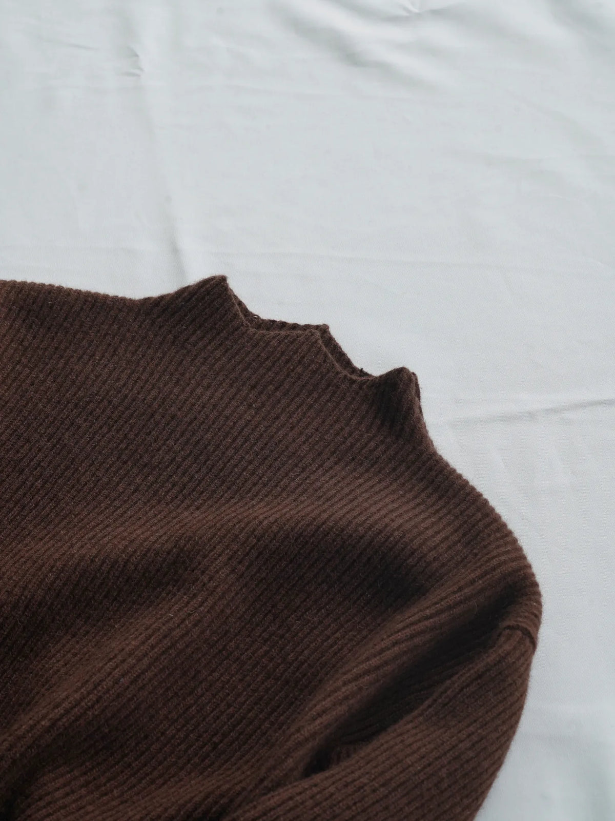 nonnotte | Draping Triangle Turtle Neck Pullover Chicory Coffee