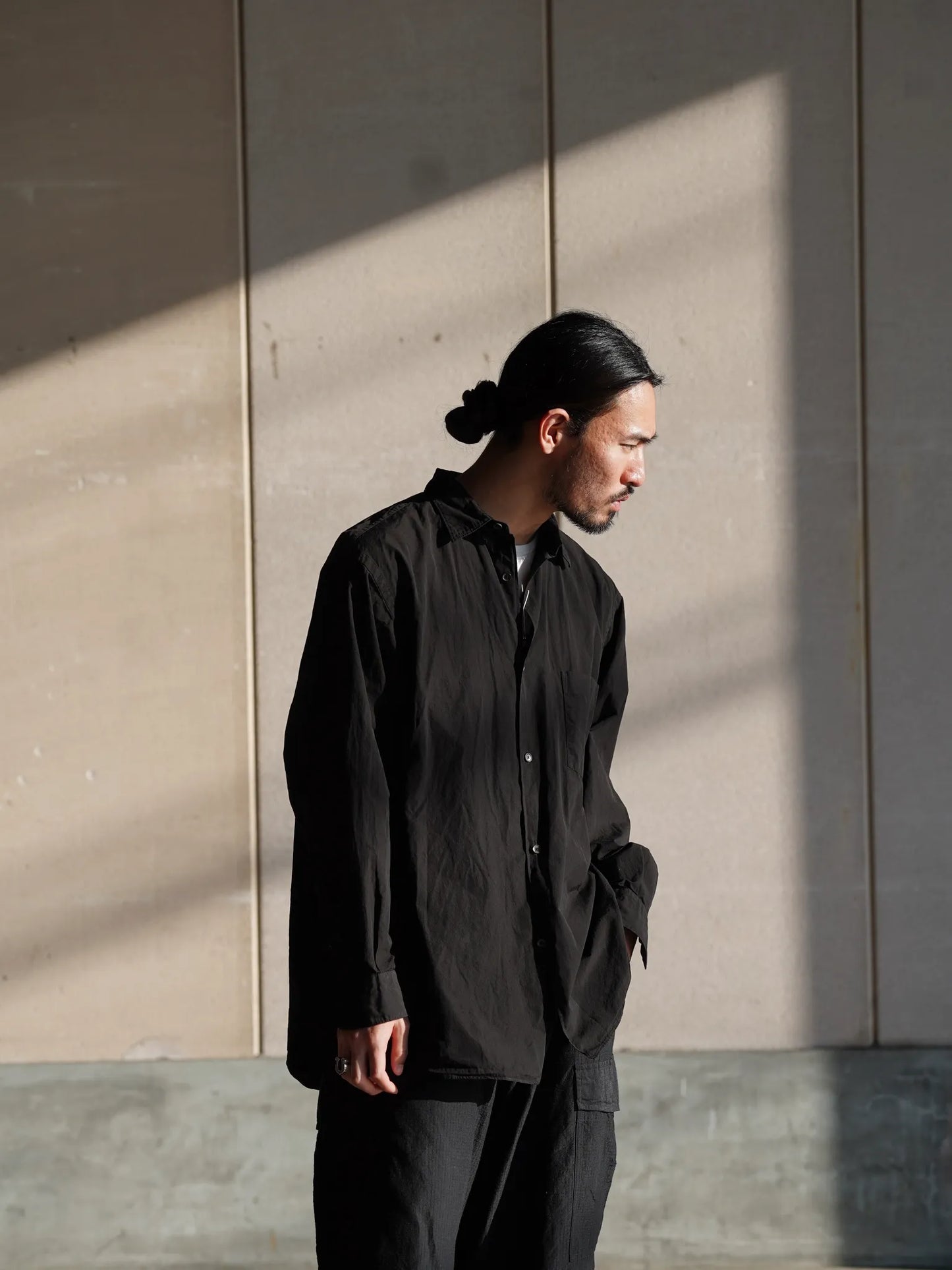 COMOLI | ブラック コモリシャツ BLACK