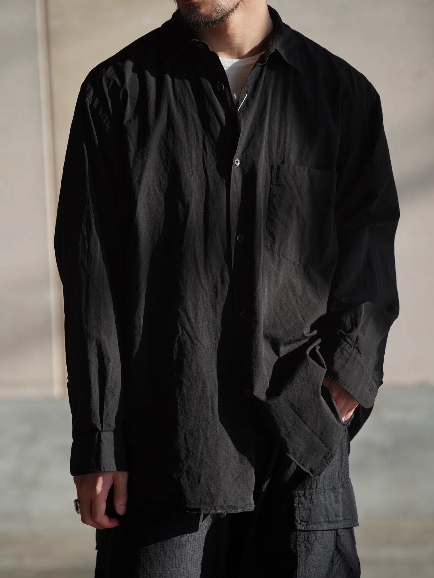 COMOLI | ブラック コモリシャツ BLACK