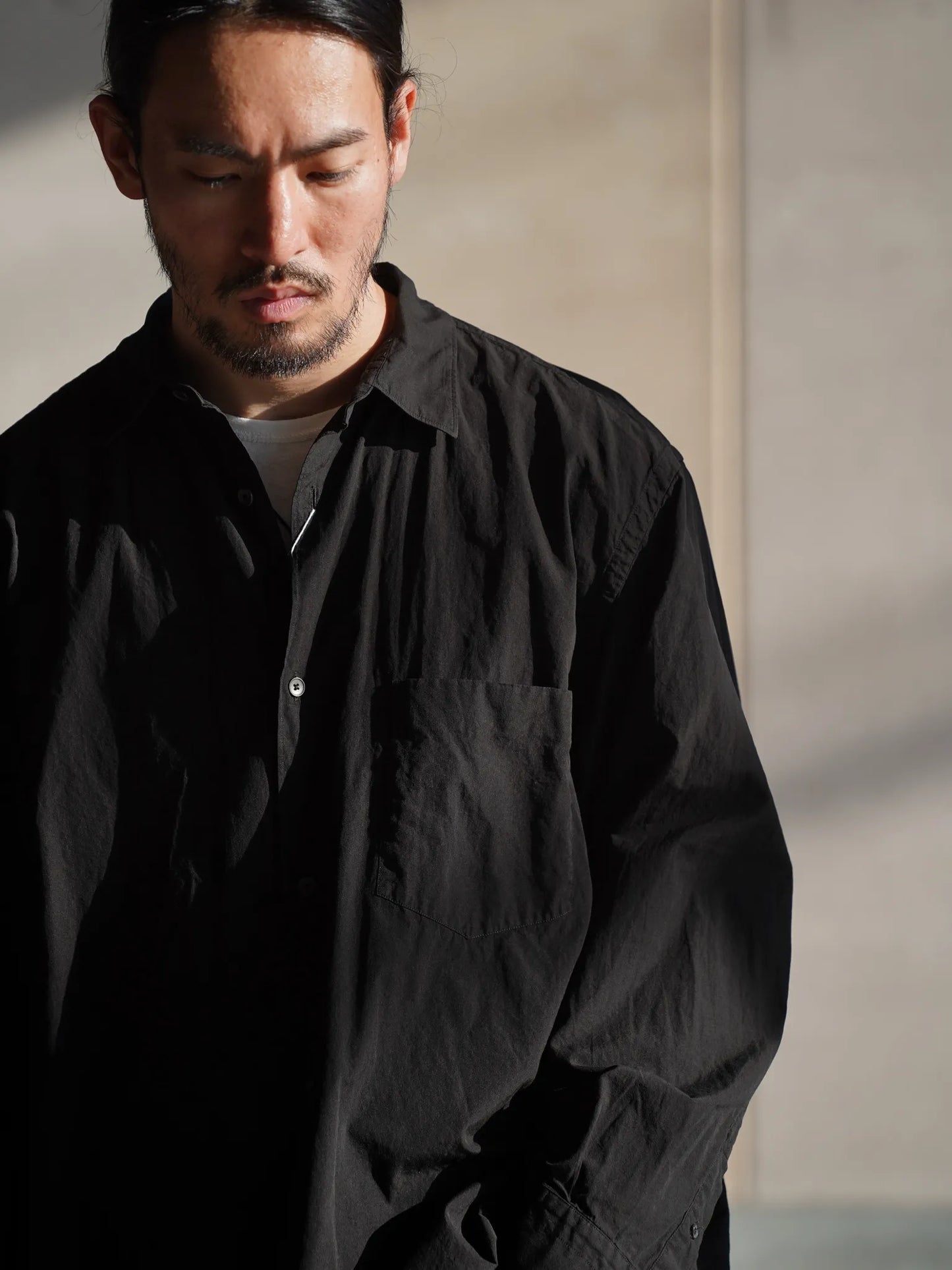 COMOLI | ブラック コモリシャツ BLACK
