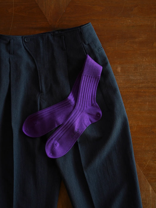 Olde H & Daughter | SILK RIB SOCKS DAHLIA