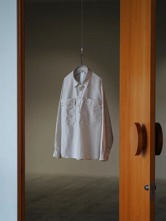 YE OLDE AND NEW MAN | RANDONNEUR 02 PULLOVER SHIRT ECRU