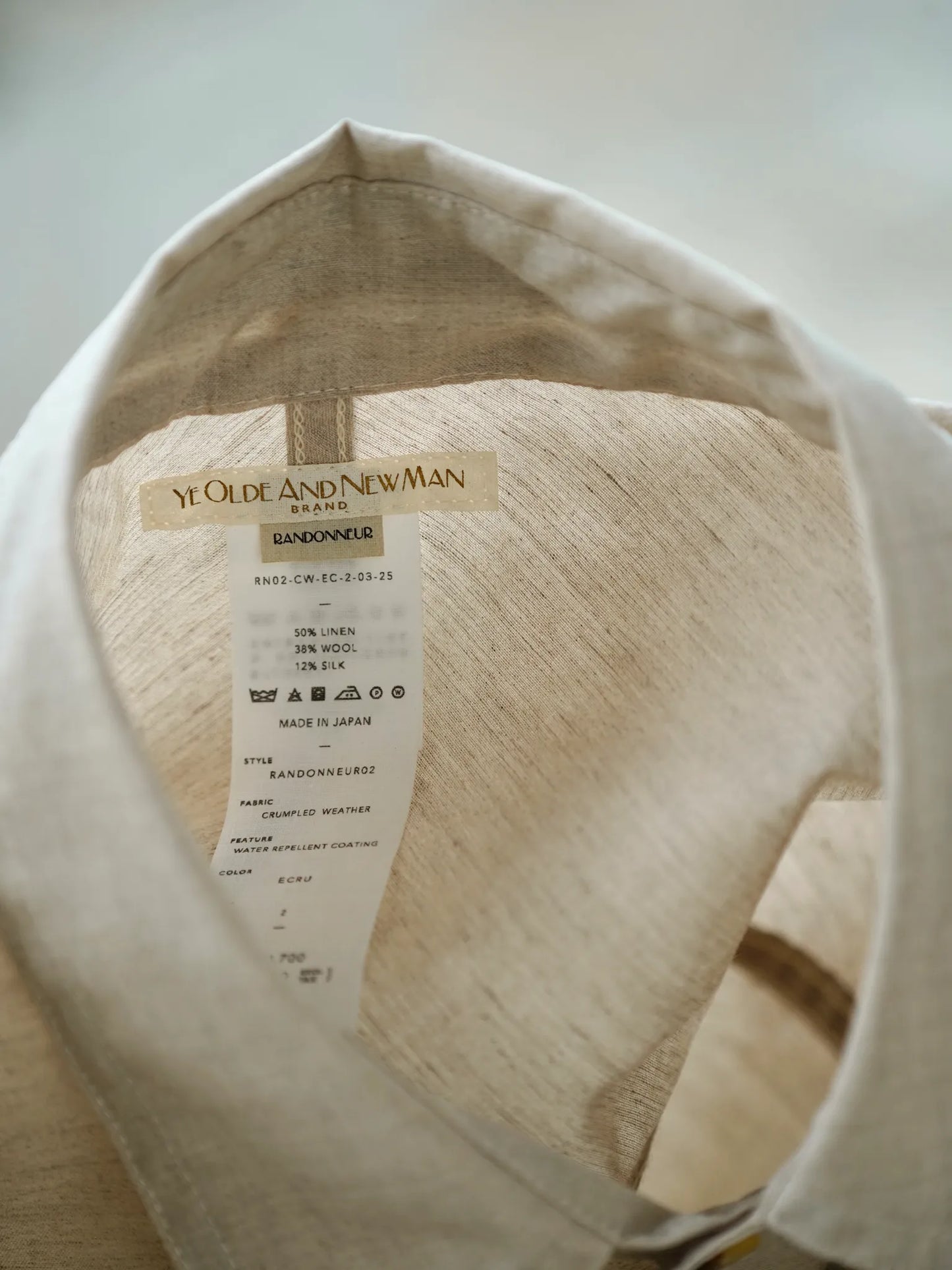 YE OLDE AND NEW MAN | RANDONNEUR 02 풀오버 셔츠 에크루