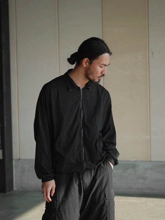COMOLI | THINコットン ジップジャケット BLACK