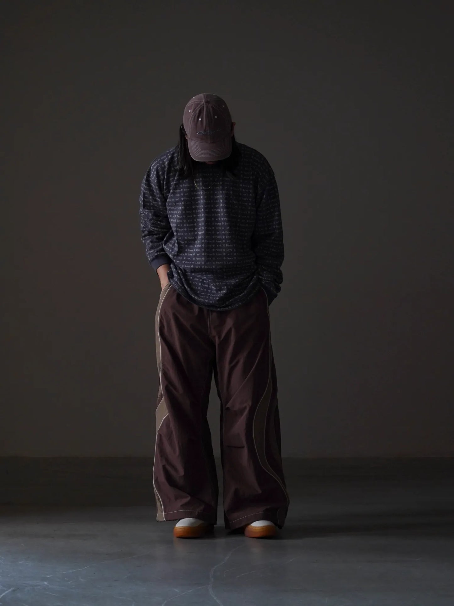 ERL | JACQUARD LONG SLEEVE TEE BROWN