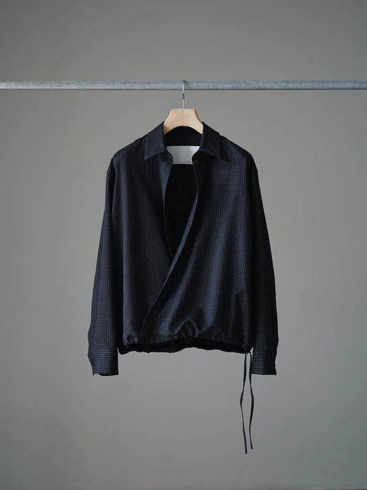 nonnotte | Draping Overlap Shirt Trace Bird Plaid