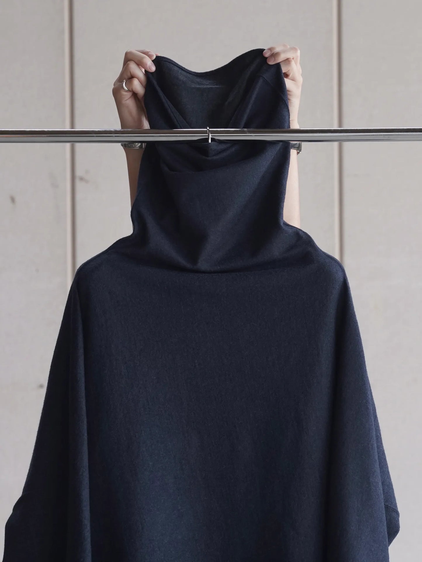 nonnotte | Draping Big H/N Pullover D.navy×Charcoal Top