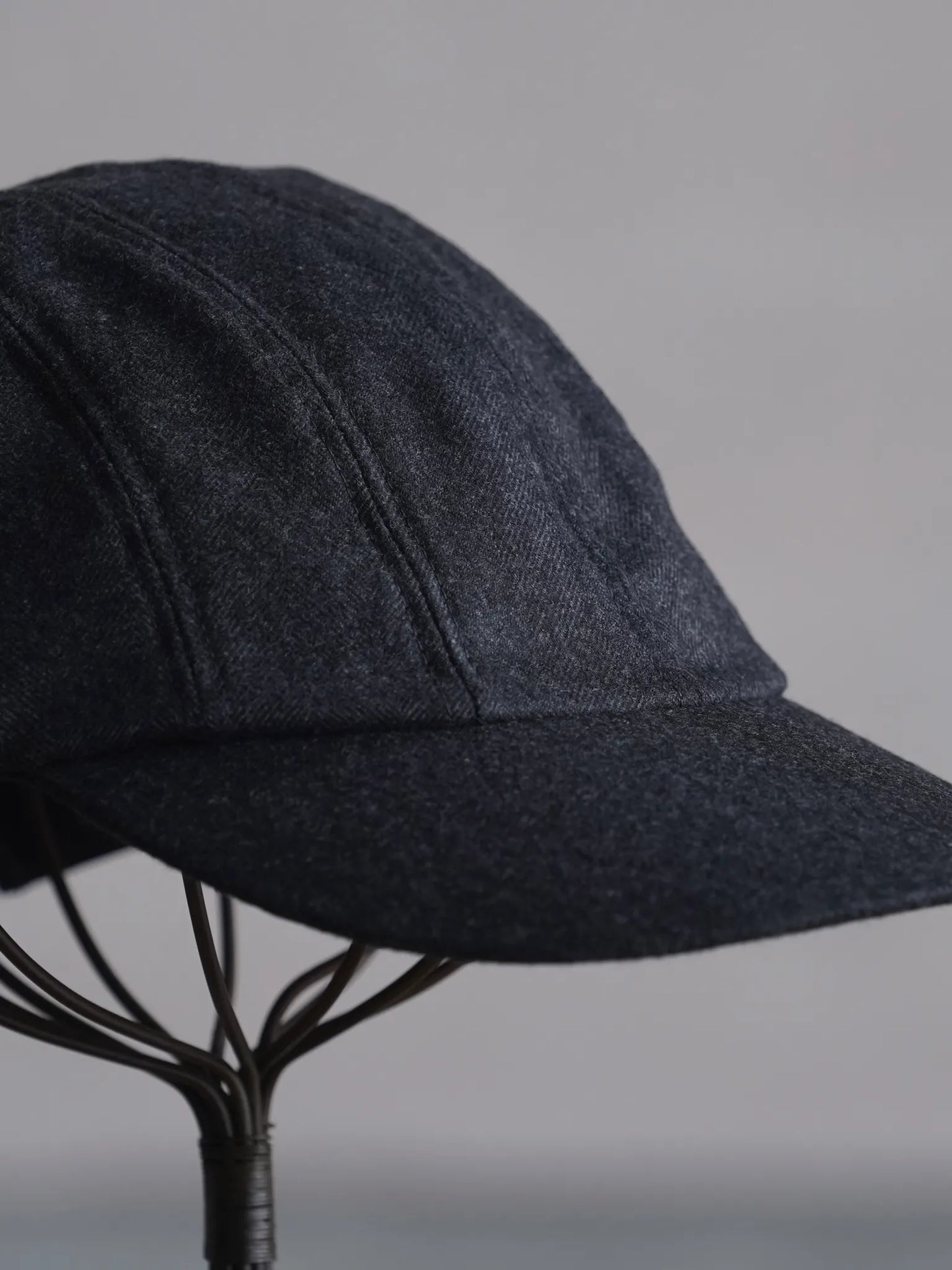 nonnotte | Draping Cap A Charcoal Top (Shadow Herringbone Flannel)