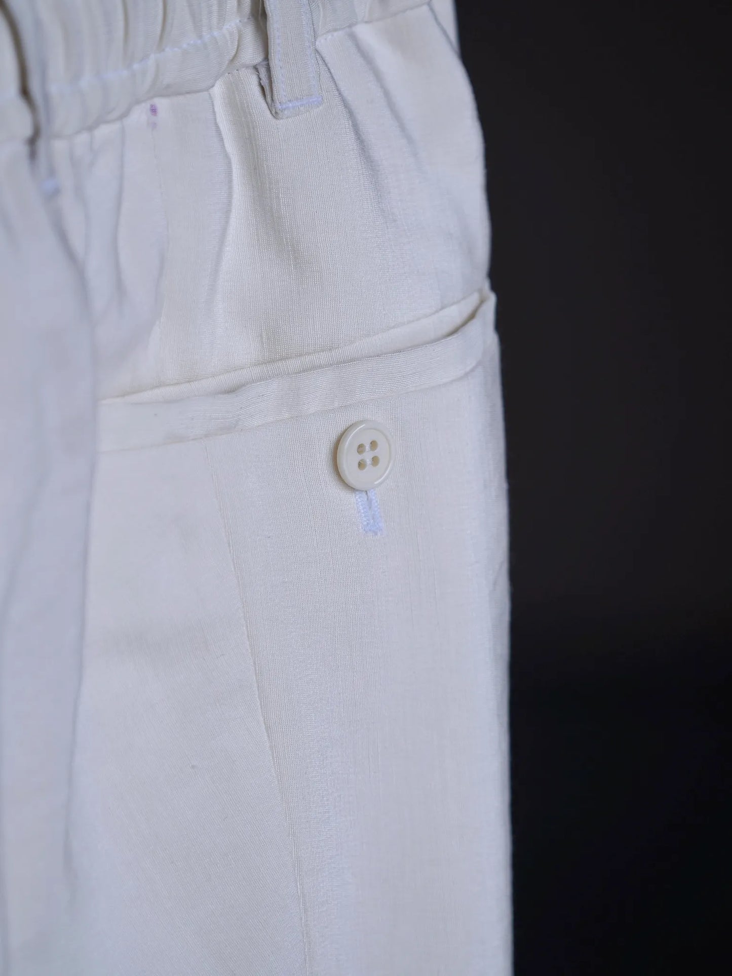 山内 | ビンテージシルクリネン・ワンカットイージーパンツ off white