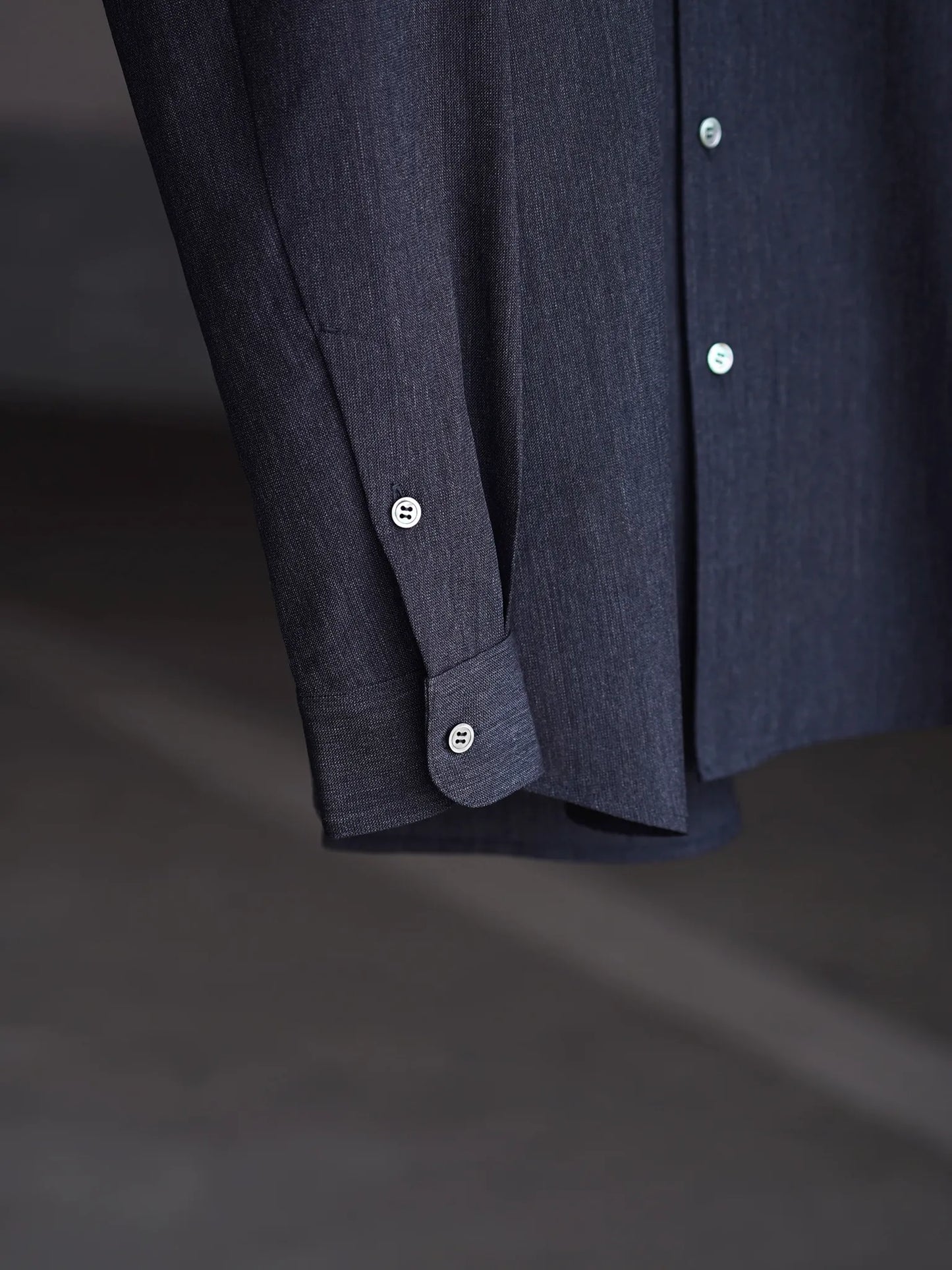 山内 | ウール× 和紙・スタンダードシャツ charcoal black