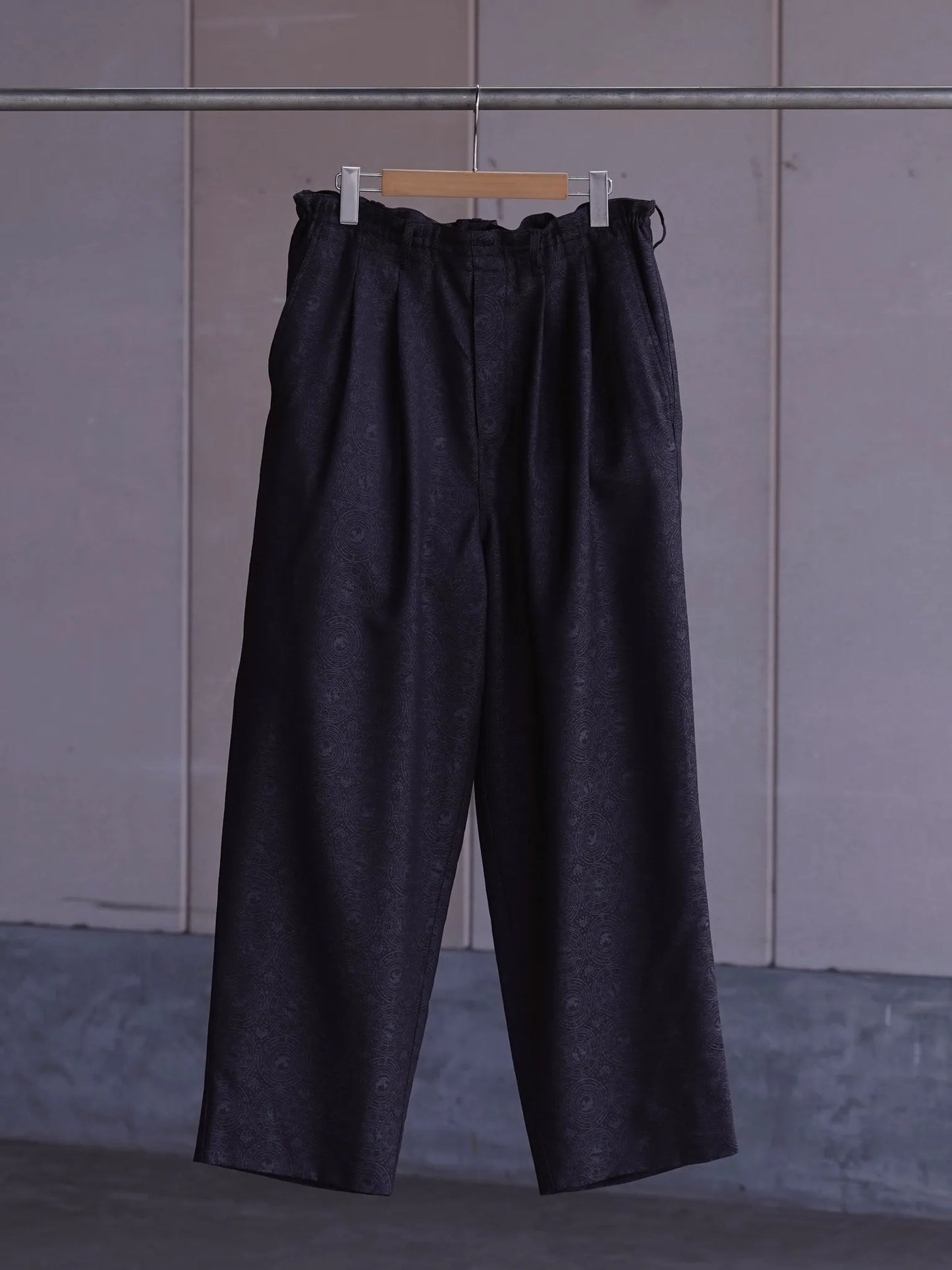nonnotte | 2-Tuck Draw Cord Wide Trousers Smoke Berry