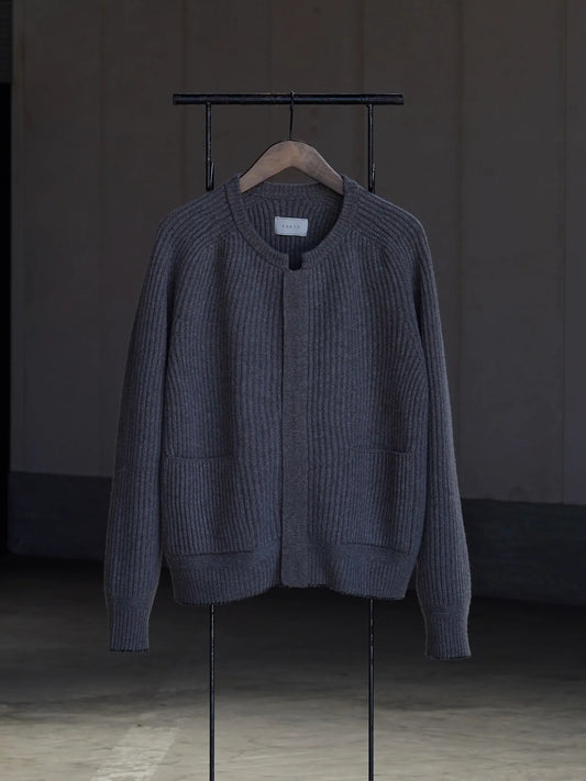SARTO | HEAVY WOOL RIB ZIP JACKET [HEAVY WOOL KNIT] MOCHA