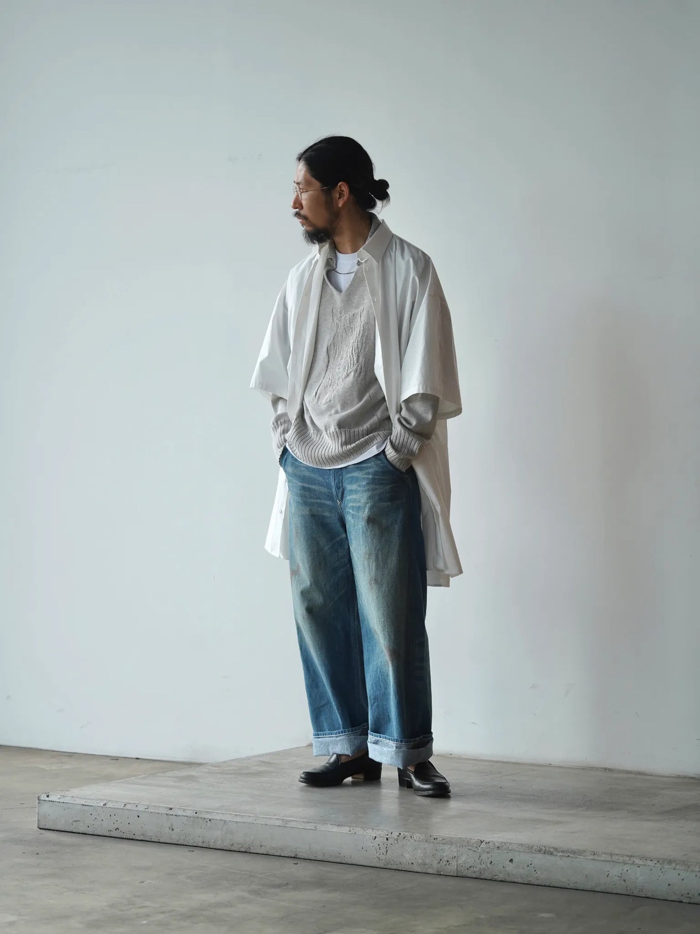 BESTIAIRE | LONG POCKET SHIRT WHITE
