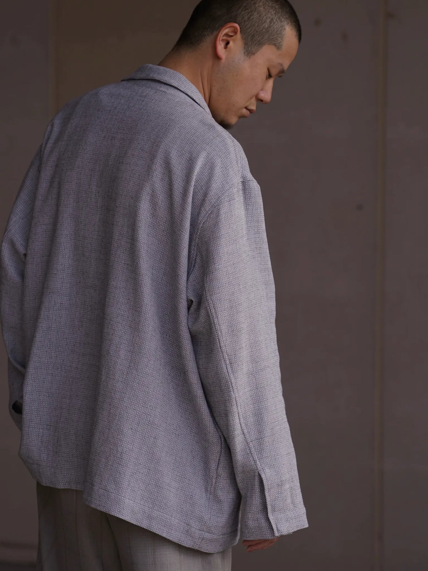 nonnotte | Swan Drop Collar Shirt Jacket Black × White