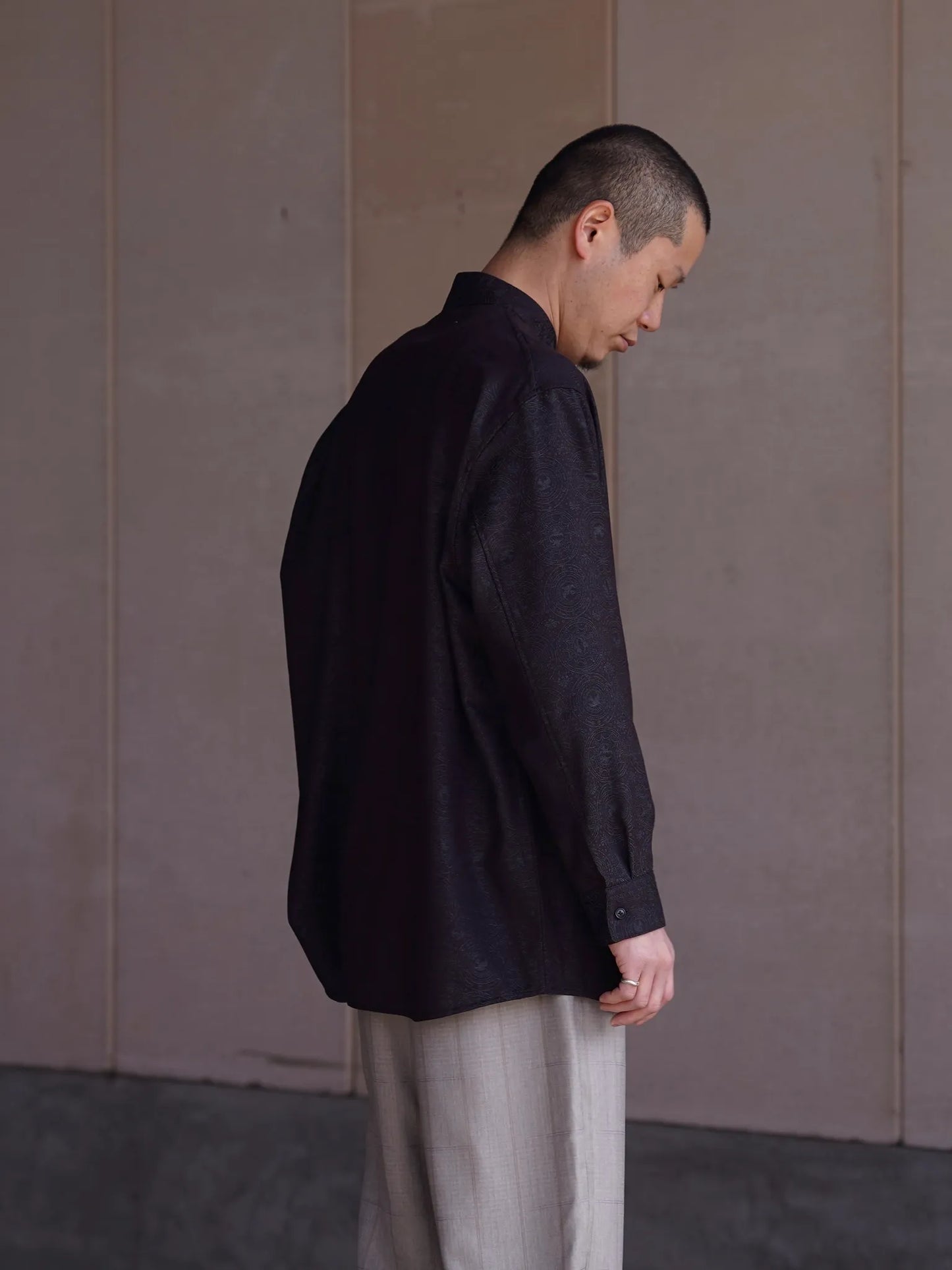 nonnotte | Round Tailor Oversized Shirt Smoke Berry