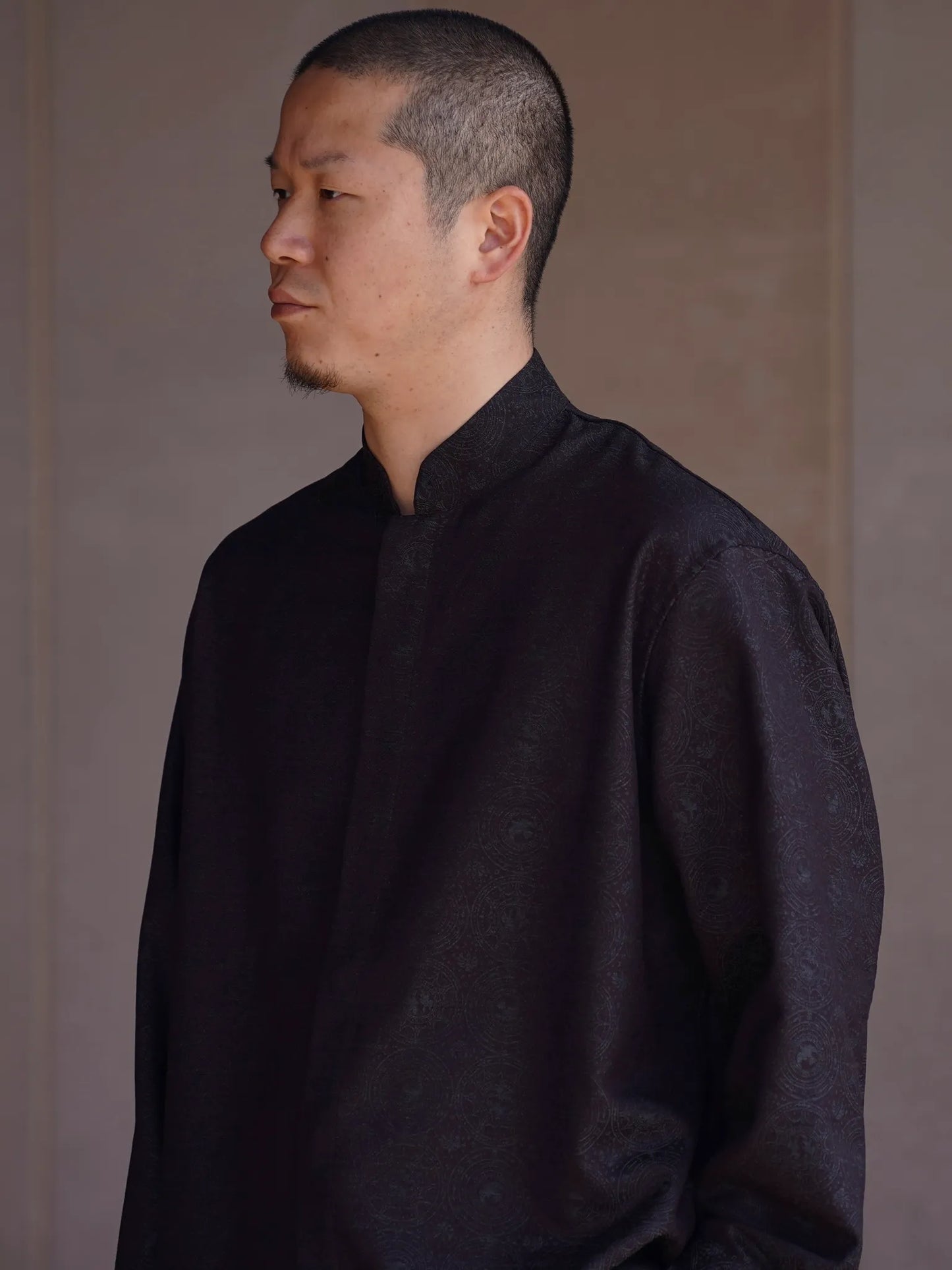 nonnotte | Round Tailor Oversized Shirt Smoke Berry