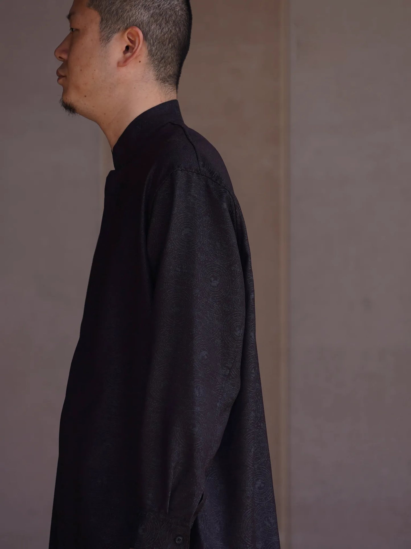 nonnotte | Round Tailor Oversized Shirt Smoke Berry