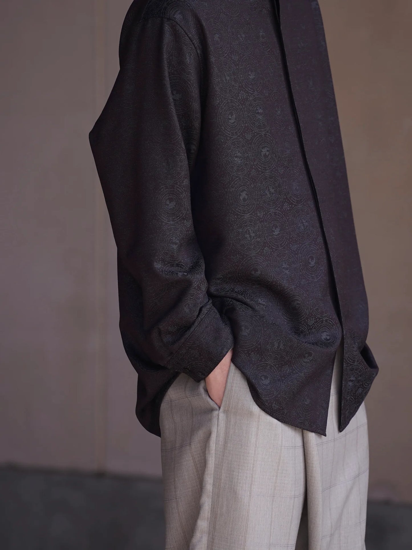 nonnotte | Round Tailor Oversized Shirt Smoke Berry