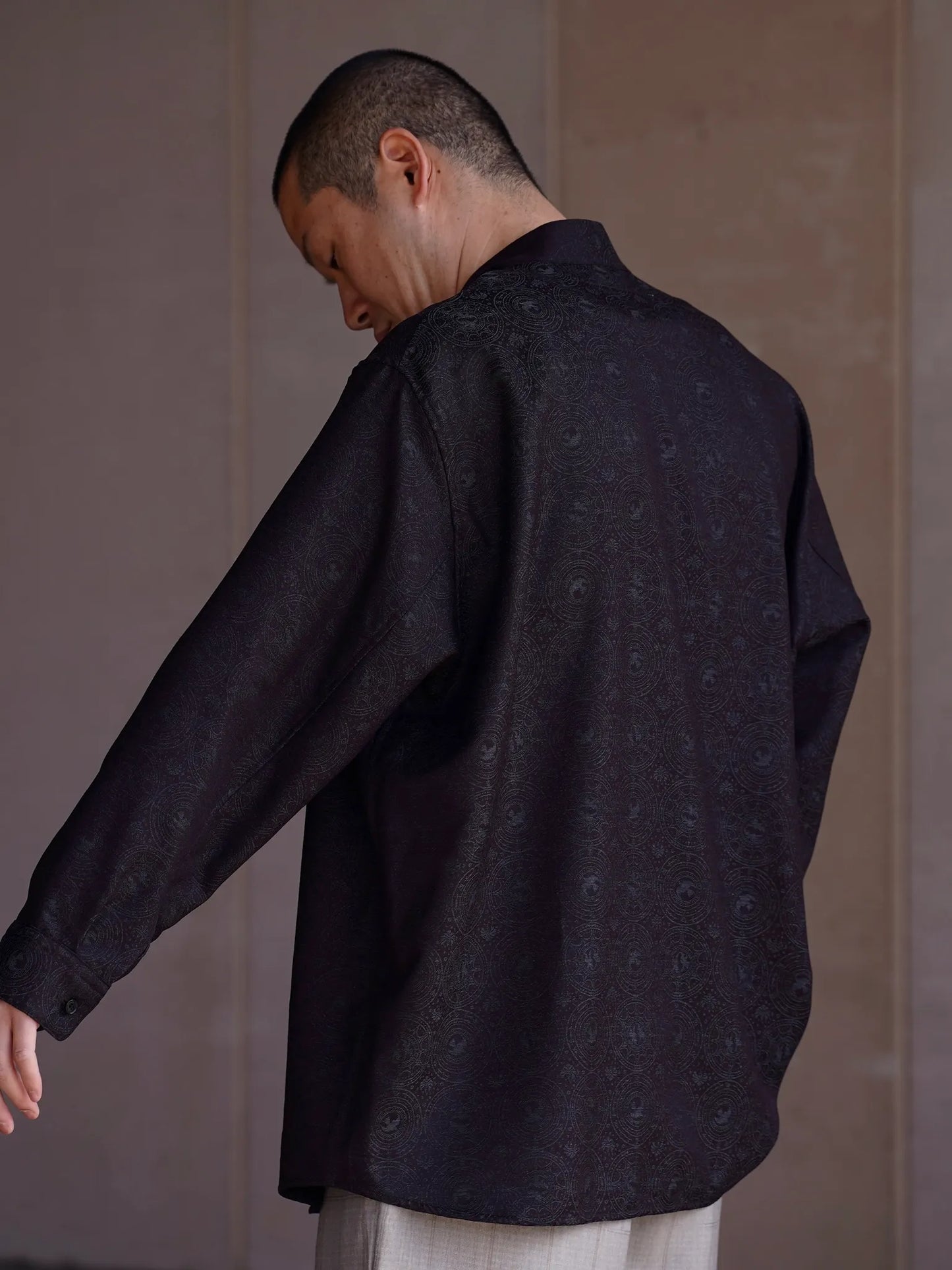 nonnotte | Round Tailor Oversized Shirt Smoke Berry