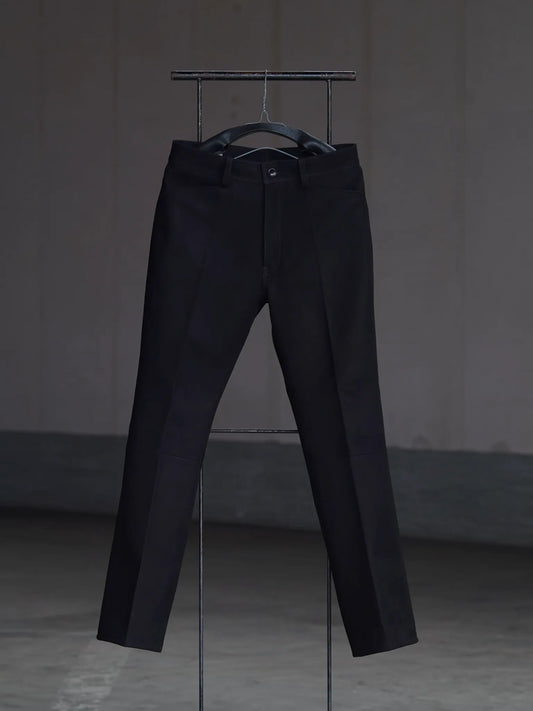 SARTO | LAMB SUEDE LEATHER SUEDE SEMI-FLARE PANTS [LAMB SUEDE LEATHER] BLACK