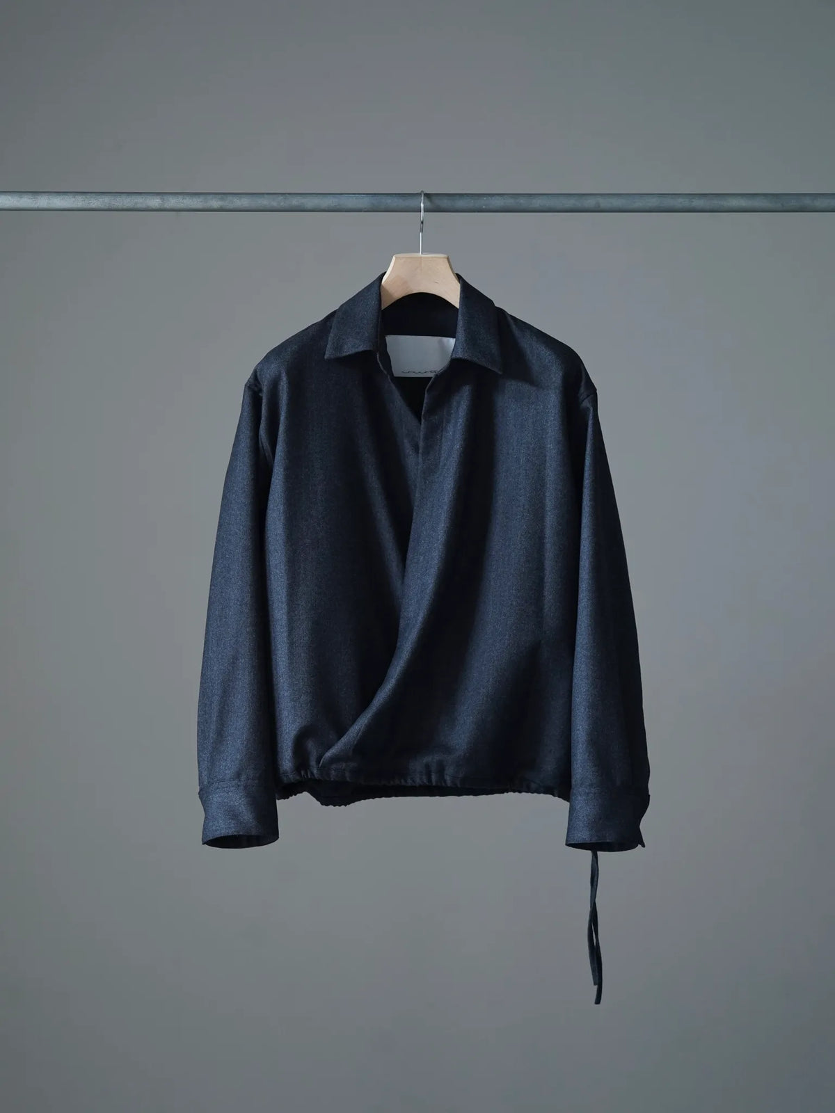 nonnotte | Draping Overlap Shirt Charcoal Top