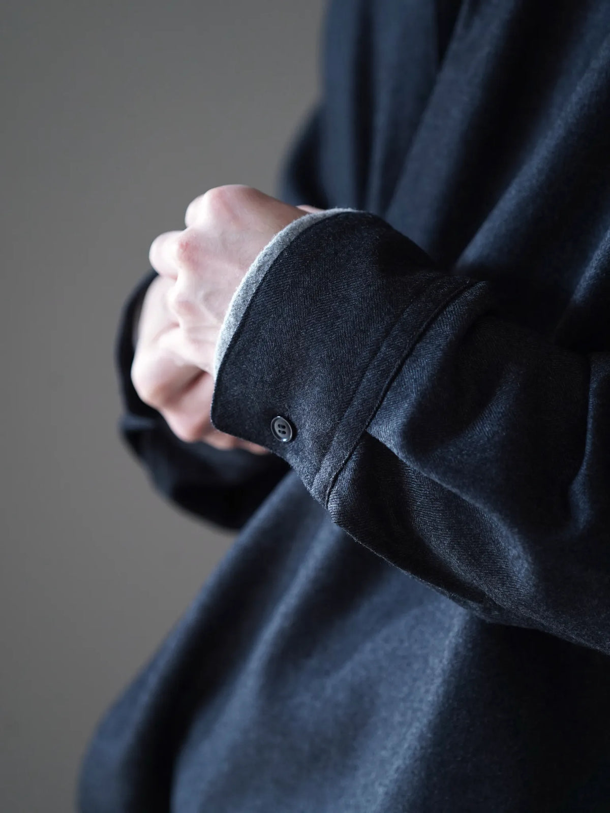 nonnotte | Draping Overlap Shirt Charcoal Top