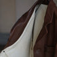 TT | SACK LEATHER COAT Mud Dyed Brown