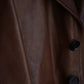 TT | SACK LEATHER COAT Mud Dyed Brown