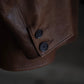 TT | SACK LEATHER COAT Mud Dyed Brown