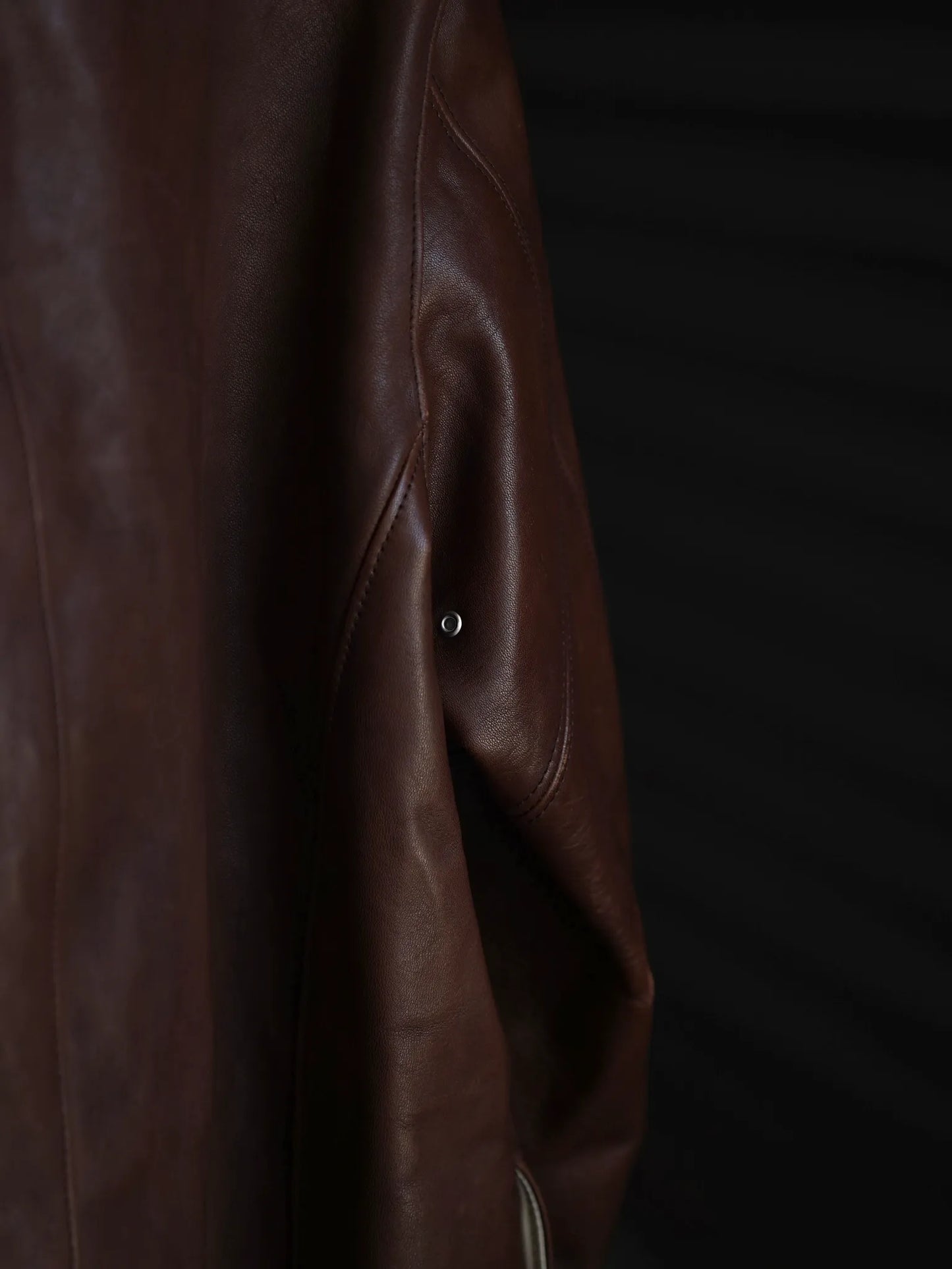 TT | SACK LEATHER COAT Mud Dyed Brown