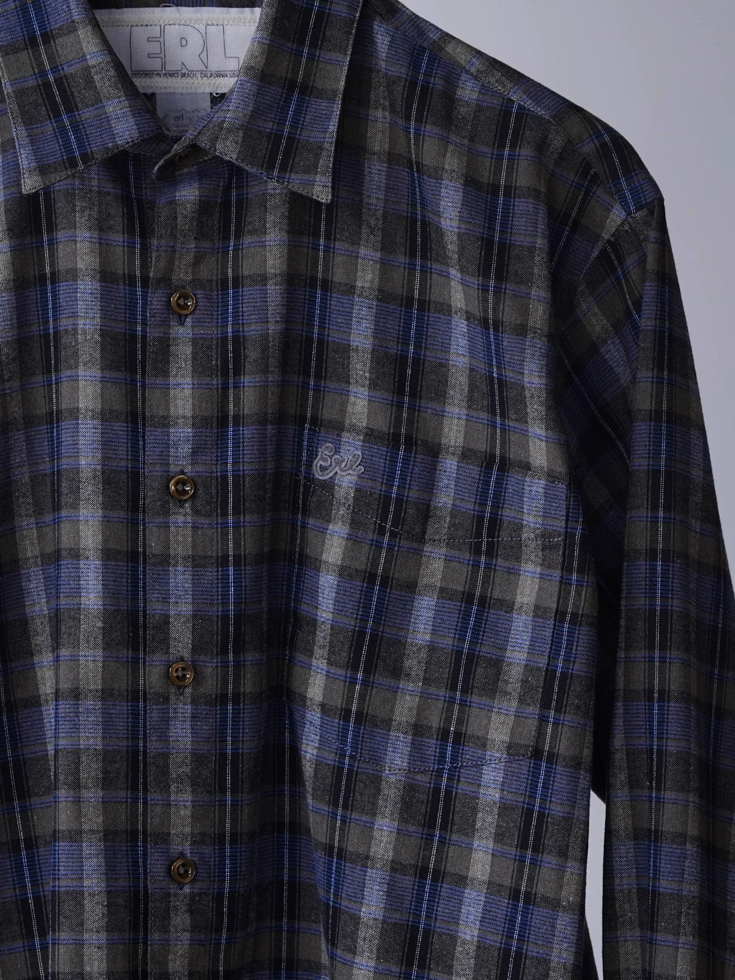 ERL | GREY CHECK SHIRT GREY CHECK