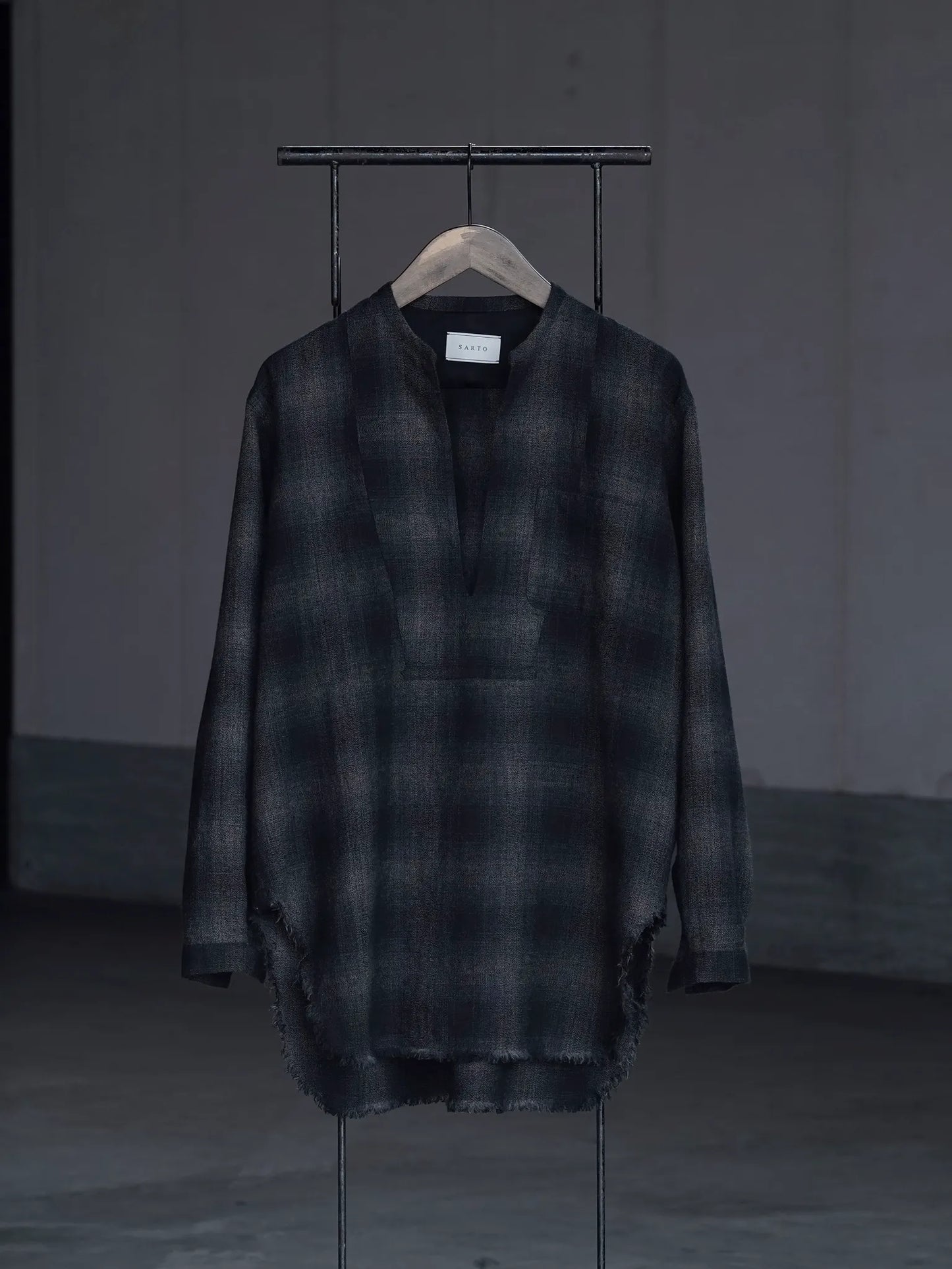 SARTO | OMBRE CHECK SKIPPER BLOUSE [WOOL LINEN OMBRE CHECK PLAIN] OMBRE CHECK