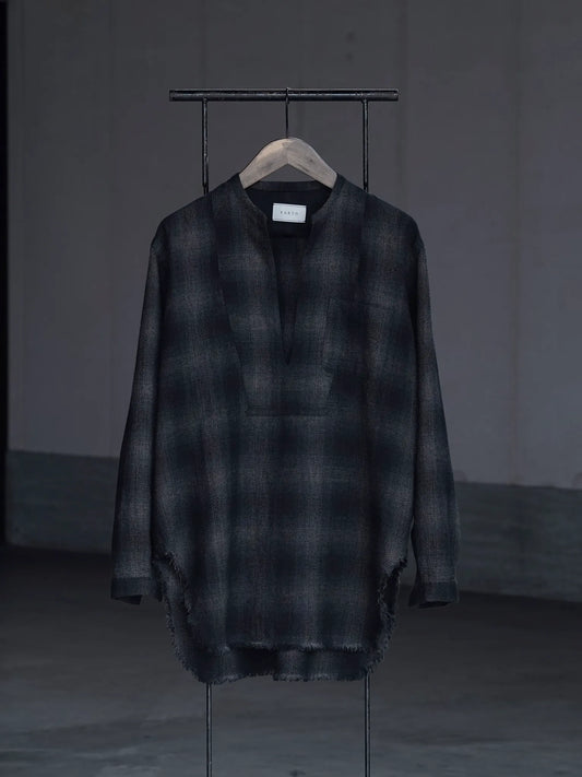 SARTO | OMBRE CHECK SKIPPER BLOUSE [WOOL LINEN OMBRE CHECK PLAIN] OMBRE CHECK
