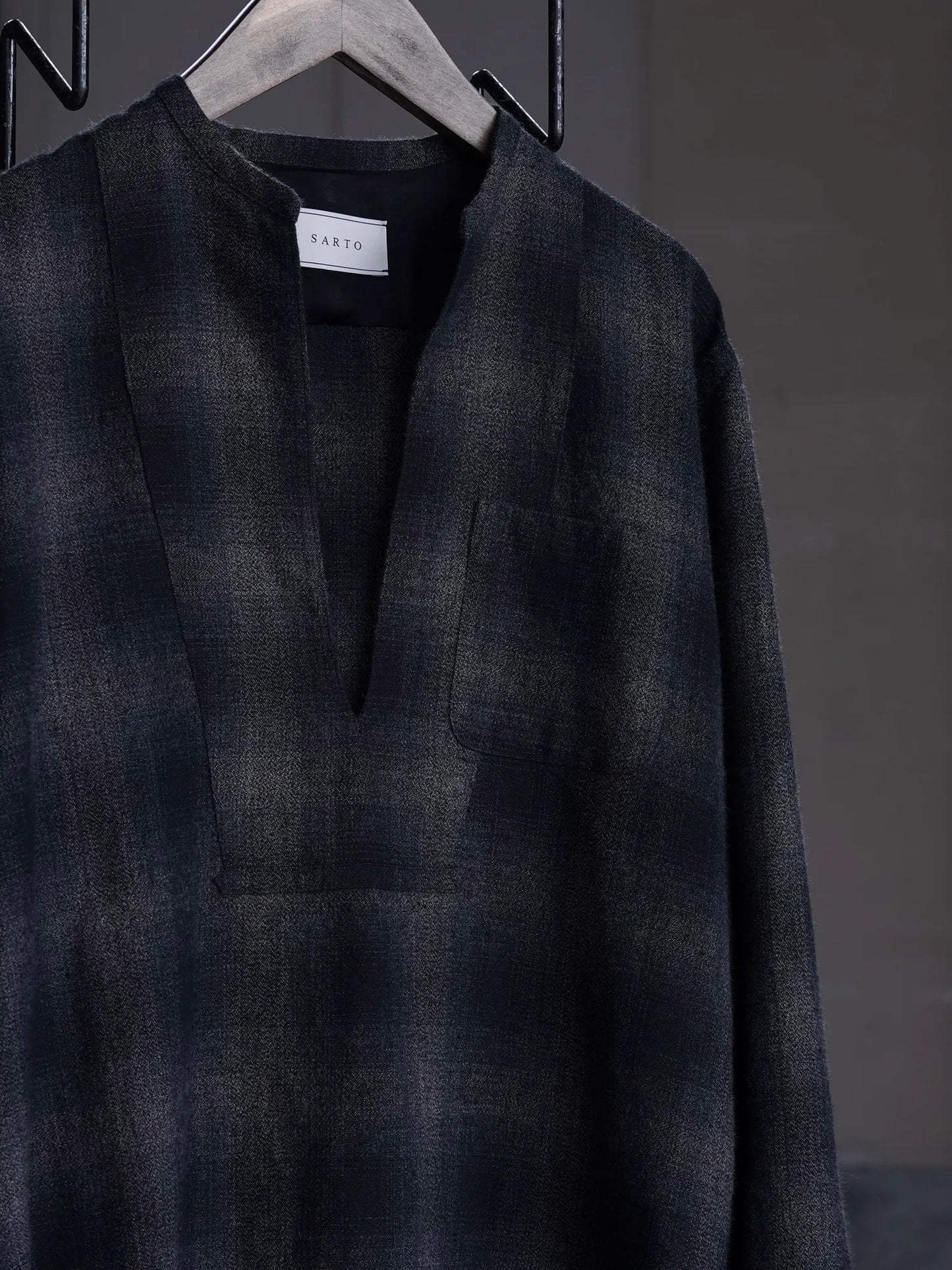 SARTO | OMBRE CHECK SKIPPER BLOUSE [WOOL LINEN OMBRE CHECK PLAIN] OMBRE CHECK