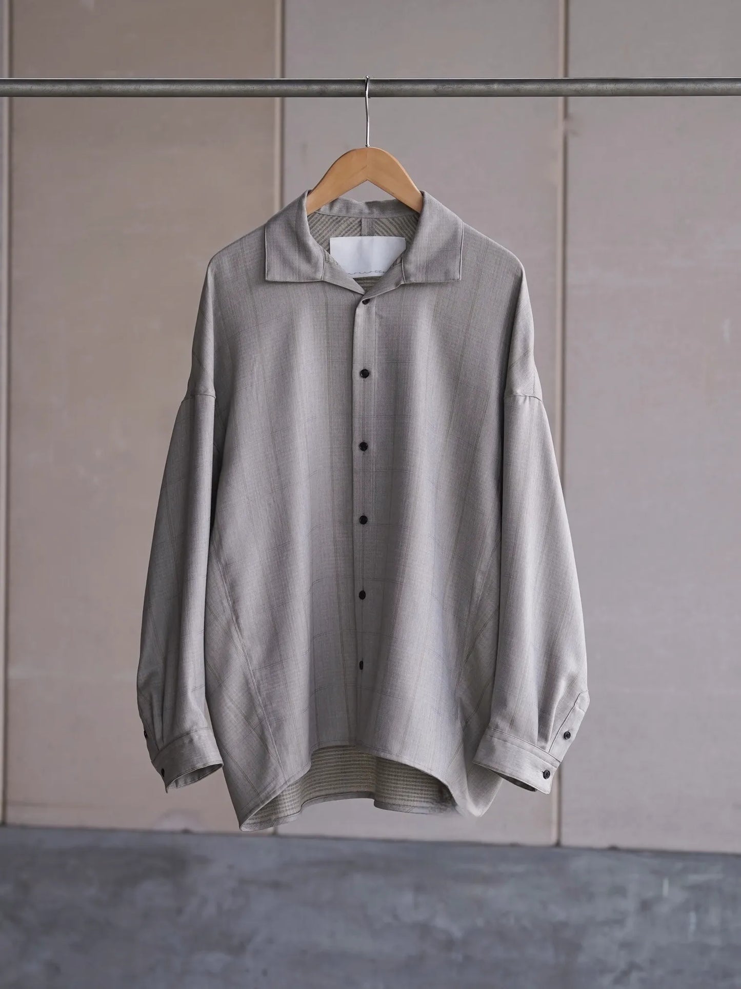 nonnotte | Draping Open Collar shirt Type A Clay Mist
