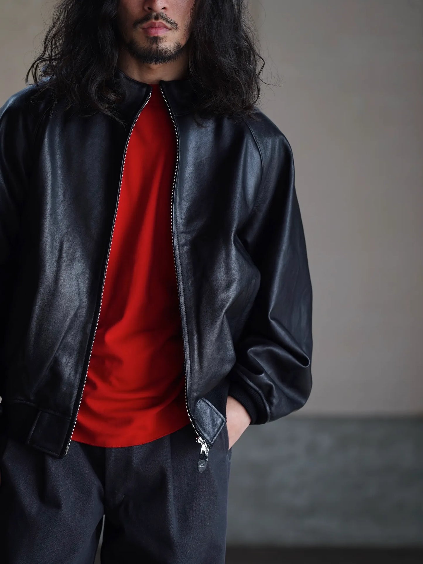 HERILL | Lambleather Weekend jacket Black