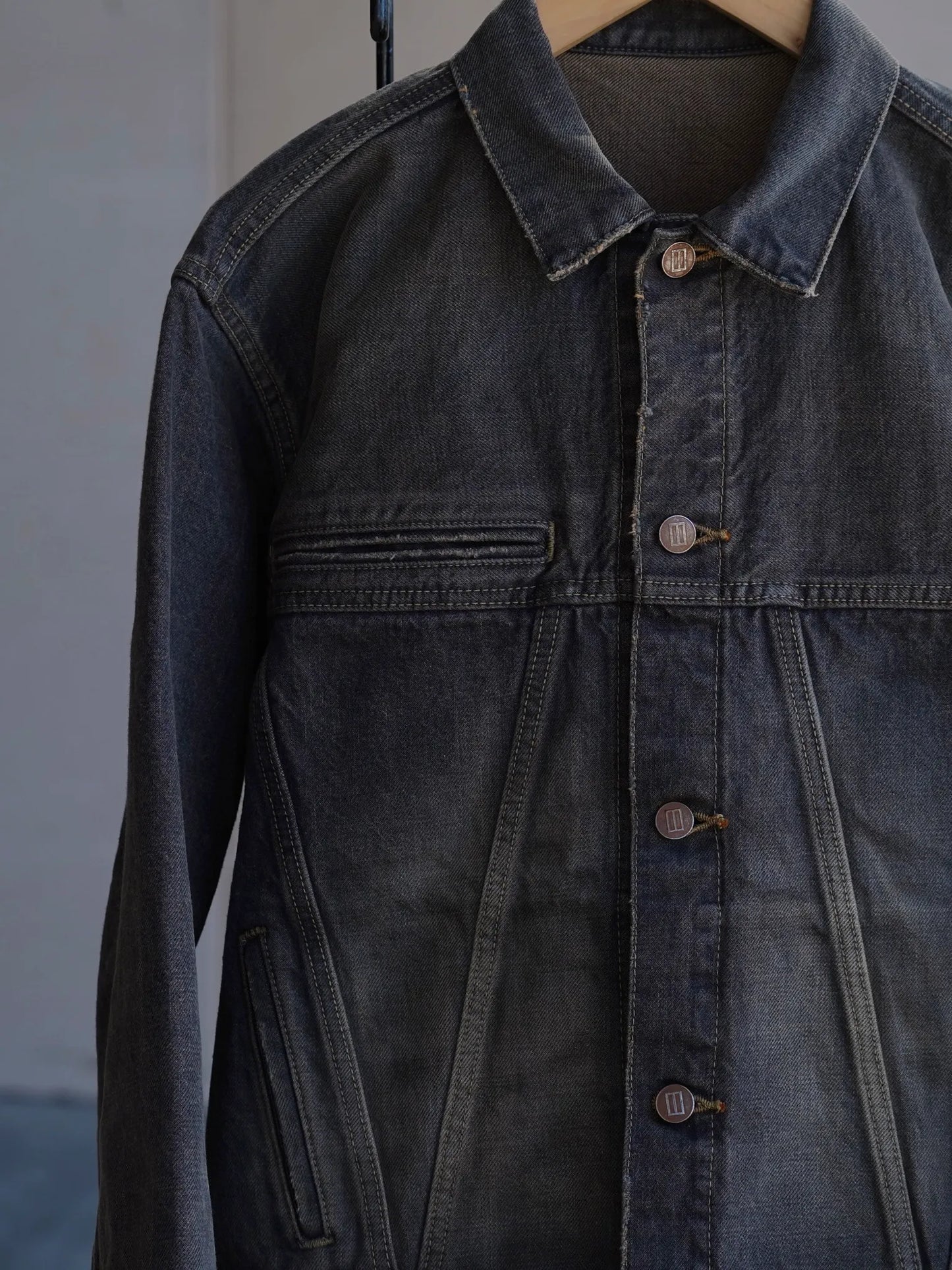 daisuke tanabe | coffee black denim jacket_dstryd destroyed