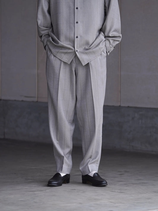 nonnotte | 2-Tuck Wide Tapered Trousers Clay Mist