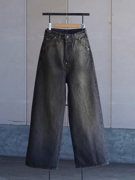 daisuke tanabe | coffee black denim trousers_dstryd destroyed