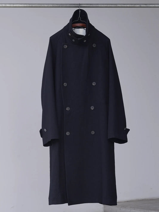 calmlence | DOUBLE BREASTED COAT BLK