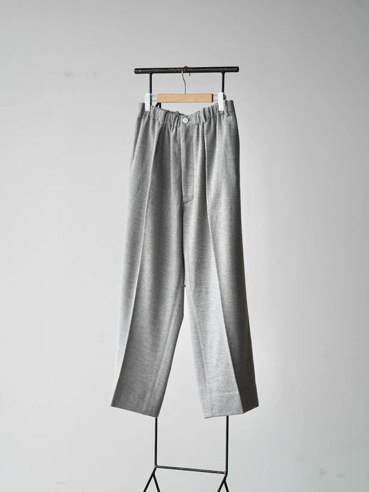 nonnotte | Elastic In-Tuck Wide Tapered Trousers Toasted Oatmeal