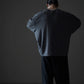 nonnotte | Drape U Pullover with Cuff Sleeve Charcoal
