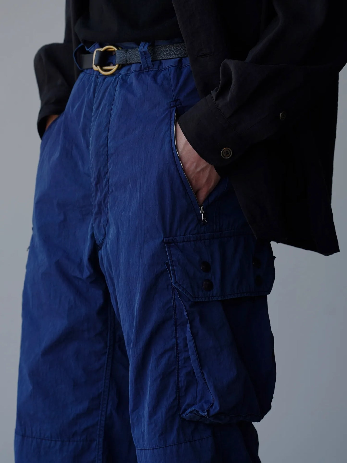 THE NULABEL | GARMENT DYED CARGO TRS NATURAL INDIGO