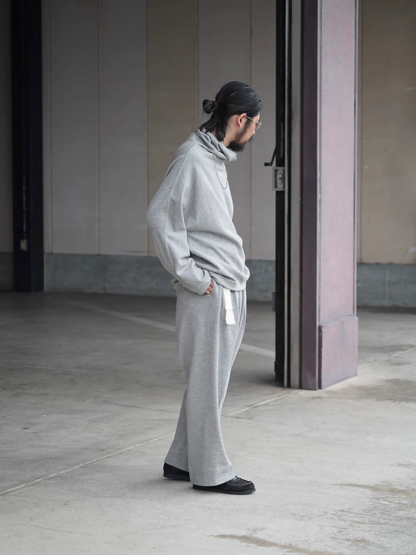 nonnotte | Draping H/N Long-Sleeve pullover Toasted Oatmeal